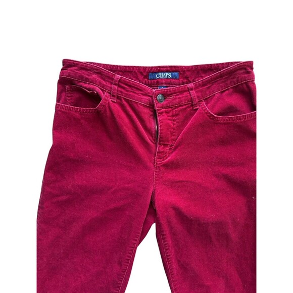 Chaps Womens Corduroy Pants Red Velvet Feel Size 6 Preppy Y2K Style Fall - Picture 4 of 14
